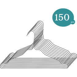 Nordix Kledinghangers - set 150 stuks - Metaal - Zwart - Draadhanger - Kleerhangers