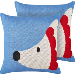 PASHOT - Sierkussen set van 2 - Blauw - Katoen