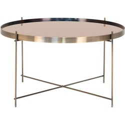 Venezia Coffee Table - Coffee table in brass colored steel with glass Ã¸70xh40cm