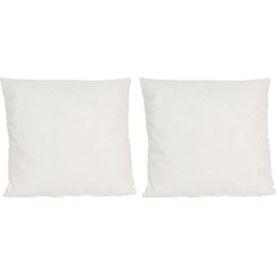 Set van 2x stuks buiten/woonkamer/slaapkamer kussens in het ivoor wit 45 x 45 cm - Sierkussens