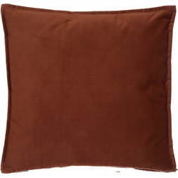 Atmosphera Bank/sierkussens huiskamer Sophia - 55 x 55 cm - Terracotta - polyester - met rits - Sierkussens