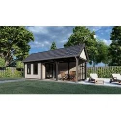 Trendhout douglas overkapping zadeldak XL, 530 x 440 cm
