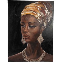 PTMD Wandpaneel Jeorgia Woman - 90x3x120 cm - Canvas - Goud