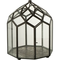 J-line - Terrarium Glas/metaal Zwart Small - 23x23x30cm