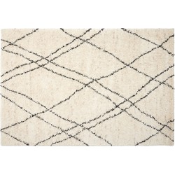 Berber Vloerkleed Hoogpolig Wit/Beige/Zwart -  Allure - Interieur05 - Polypropyleen - 160 x 230 cm - (M)