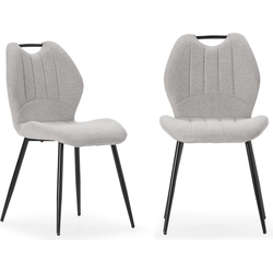 Set van 4 stoelen in stof met zwarte metalen poten L48 cm - MULI