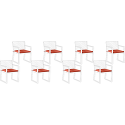 SASSARI PREMIUM - Zitkussen set van 8 - Rood - Polyester