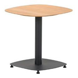 Leon bijzettafel -  aluminium - carbon black -light teak look-50x50 cm