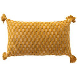 Dutch Decor DAIMY - Sierkussen 30x50 cm - Rattan - geel - Dutch Decor