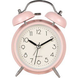 Clayre & Eef Wekker Analoog Ø 12x6x17 cm Roze Metaal Glas
