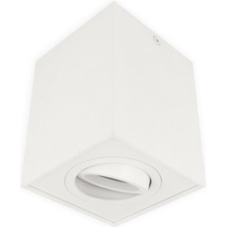 LEDline Opbouwspot Vierkant Hoog, Kantelbaar, GU10 Fitting, Mat Wit