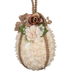 Clayre & Eef Paashanger Ei Ø 11x17 cm Beige Textiel op Kunststof