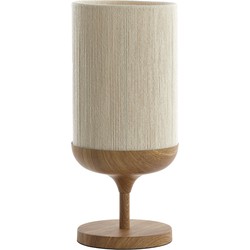 Light & Living - Tafellamp Ø22,5x50 cm DANIA hout print naturel+touw crème