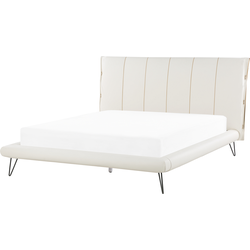 BETIN  - Tweepersoonsbed - Crème - 160 x 200 cm - Kunstleer