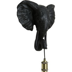 Wandlamp Elephant - Zwart - 35x13x36cm