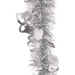 Arte R lametta kerstslinger - zilver - folie - 200 x 12 cm - Kerstslingers