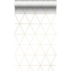 Origin Wallcoverings behang grafische driehoeken wit en goud - 0,53 x 10,05 m - 347682
