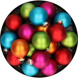 Kerstballen 20x stuks gekleurd 6 cm glas - Kerstbal