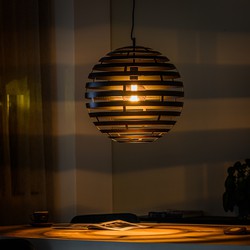 Hanglamp 1-Lichts Bol - Ø50cm - Staal - Zwart - Lamp Anna