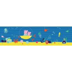 Sanders & Sanders zelfklevende behangrand Peppa Pig blauw en geel - 9.7 x 500 cm - 601311