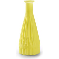 Jodeco Bloemenvaas Patty - mat geel - glas - D8,5 x H21 cm - fles vaas - Vazen