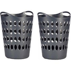 Arte R Flexibele wasmand/opbergmand - 2x - rond - antraciet - 50 liter - Wasmanden