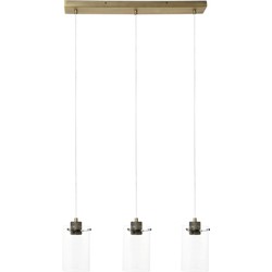 Hanglamp Vancouver - Antiek Brons Glas -  65x12x18,5cm - 3L