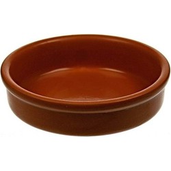 Set van 4x mini terracotta tapas/creme brulee bakjes/schaaltjes 6 cm - Snack en tapasschalen