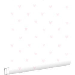 ESTAhome behang hartjes licht roze en wit - 53 cm x 10,05 m - 138915