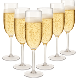 OTIX Kunststof Champagneglazen - 6 Stuks - Champagne - Flute - Strand - Camping Servies - 165ML - Glazen - OCEANI