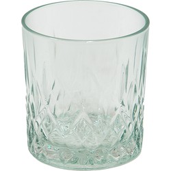 Clayre & Eef Waterglas Ø 8*9 cm / 300 ml Groen Glas Rond Drinkbeker Drinkglas