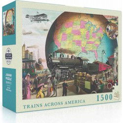New York Puzzle Company Treinen door Amerika - 1500 stukjes