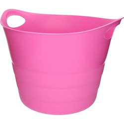 Flexibele emmer - roze - 43 liter - kunststof - 45 x 38 cm - Wasmanden