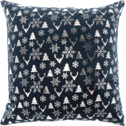 Unique Living | Kussen Bernt 45x45cm dark blue | Kussen woonkamer of slaapkamer