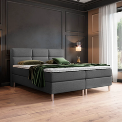 Boxspringbed - Amstel Grijs  160x200 Inclusief  cm matras en topper