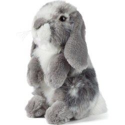 Harlekijn Living Nature knuffel Grey Sitting Lop Eared Rabbit 21 cm