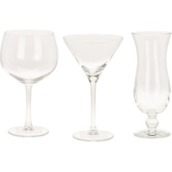 Moederdag cadeau - cocktailgazen set - 12x stuks - 3 verschillende soorten - Cocktailglazen