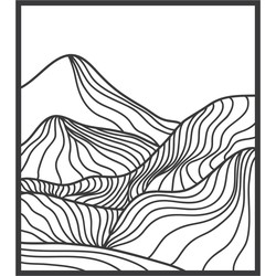 By WOOM -Framed 29x32cm Lined mountains
