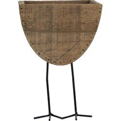 Clayre & Eef Bloempot Bruin Hout