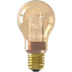 LED Glassfiber Standaard A60 Goud SMD 220-240V 3.5W 120lm 1800K E27 Dimbaar met LED dimmer