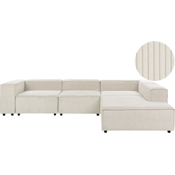 Beliani APRICA - Modulaire Sofa-Wit-Corduroy