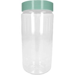 Voorraadpot/bewaarpot - 450 ml - kunststof - mint groen - B7 x H13 cm - Voorraadpot