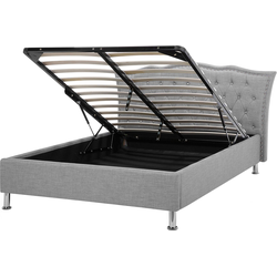METZ  - Bed met opbergruimte - Lichtgrijs - 140 x 200 cm - Polyester