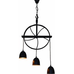 Hanglamp roestbruin of grijs vintage 310mm breed E27x3