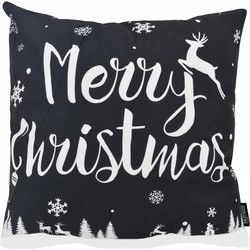 Sierkussen Zwart-Wit Kerst #3 | 45 x 45 cm | Katoen/Polyester