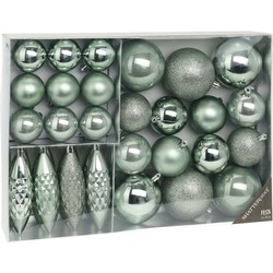 Christmas Decoration kerstballen en hangers -31x -kunststof -mintgroen - Kerstbal