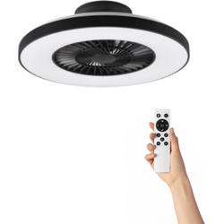 Plafondventilator Lorenzo met verlichting - Ø59cm - 3 snelheden - Afstandsbediening - Zwart