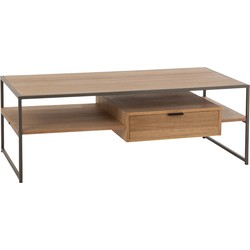 J-line - Tv Tafel 1 Lade Hout/metaal Naturel - 120x60x42.5cm