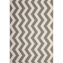 Safavieh Chevron Indoor/Outdoor Woven Area Rug, Courtyard Collection, CY6245, in Grey & Beige, 122 X 170 cm