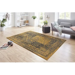 Vintage Laagpolig vloerkleed - Plume - Goud / Grijs - 80 X 150 CM